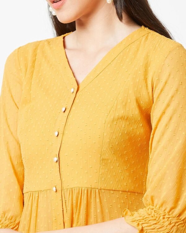Button-Down V-neck Long Top - Image 2