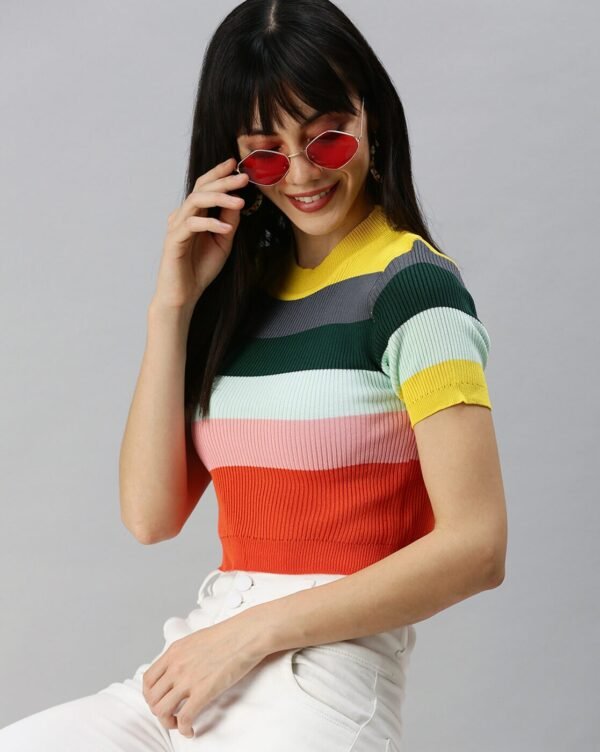 Striped Round-Neck Top - Image 2
