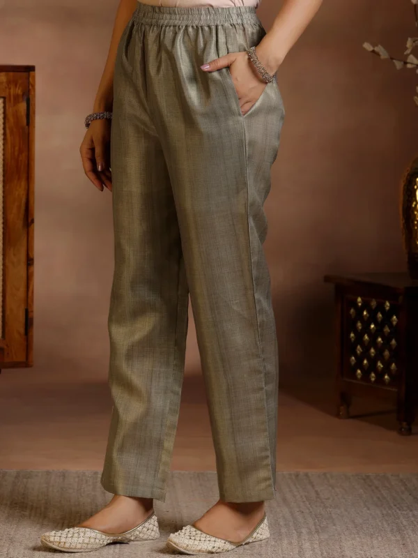 Women Brown Printed Silk Straight Suit With Dupatta - Image 4
