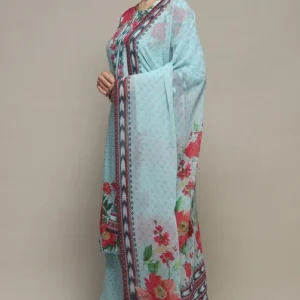 Women Turquoise Rayon Straight Suit Set